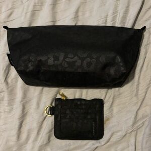 Canvelle black leopard slim wallet & toiletry pouch. Brand new, w/out tags.